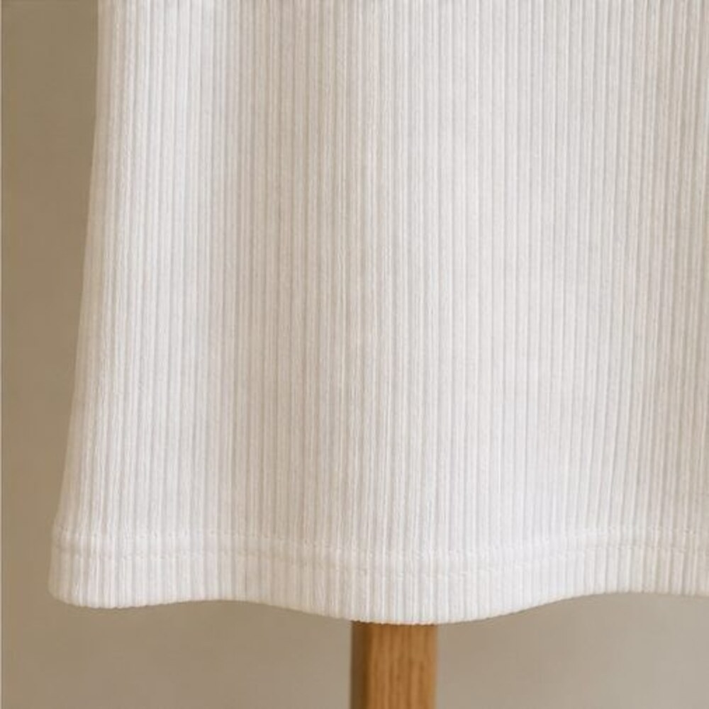 White Ribbed Square Neck Top - Picture 6 of 6